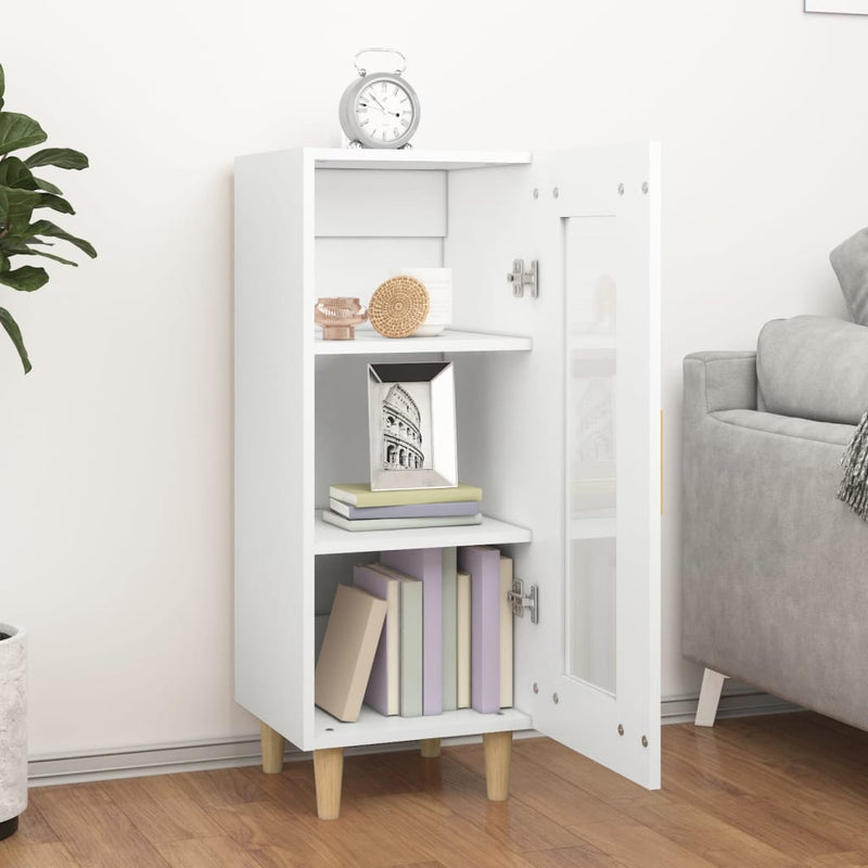 vidaXL fehér szerelt fa tálalóasztal 34,5 x 34 x 90 cm