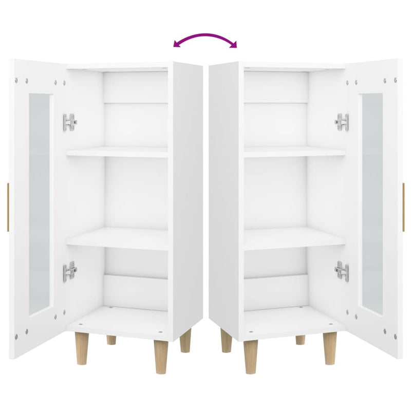 vidaXL fehér szerelt fa tálalóasztal 34,5 x 34 x 90 cm