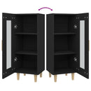 vidaXL fekete szerelt fa tálalóasztal 34,5 x 34 x 90 cm