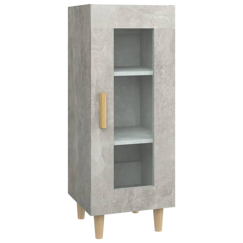 vidaXL betonszürke szerelt fa tálalószekrény 34,5 x 34 x 90 cm