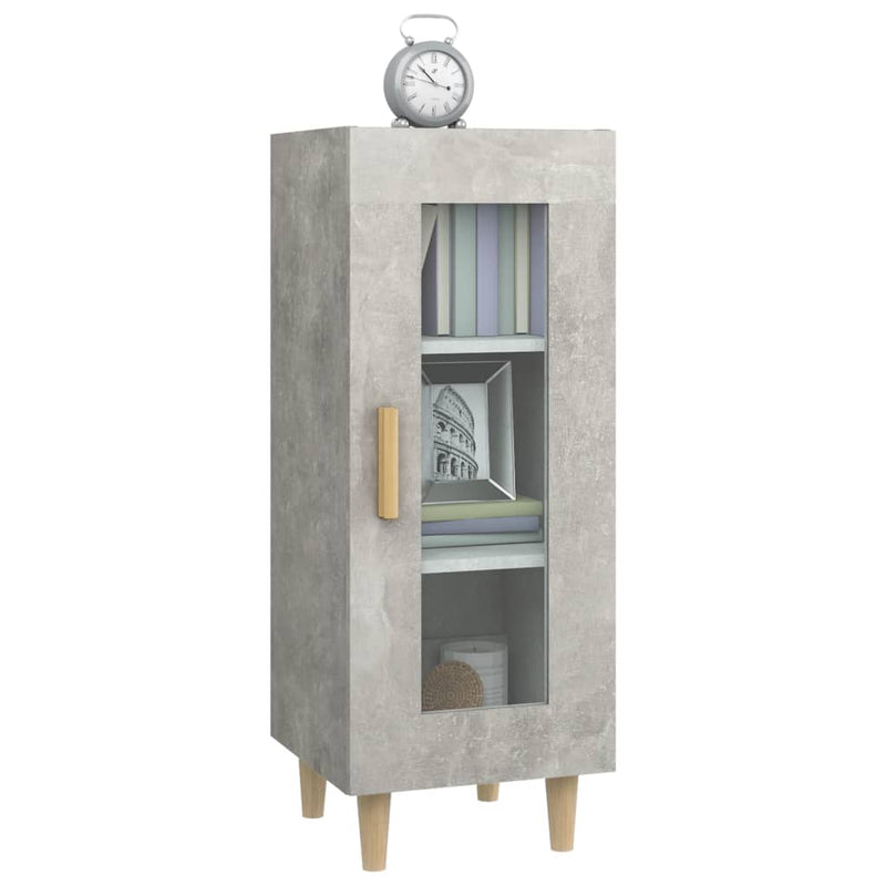 vidaXL betonszürke szerelt fa tálalószekrény 34,5 x 34 x 90 cm