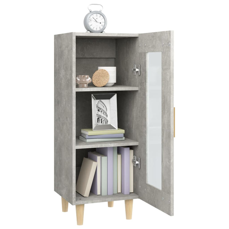 vidaXL betonszürke szerelt fa tálalószekrény 34,5 x 34 x 90 cm
