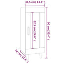 vidaXL betonszürke szerelt fa tálalószekrény 34,5 x 34 x 90 cm