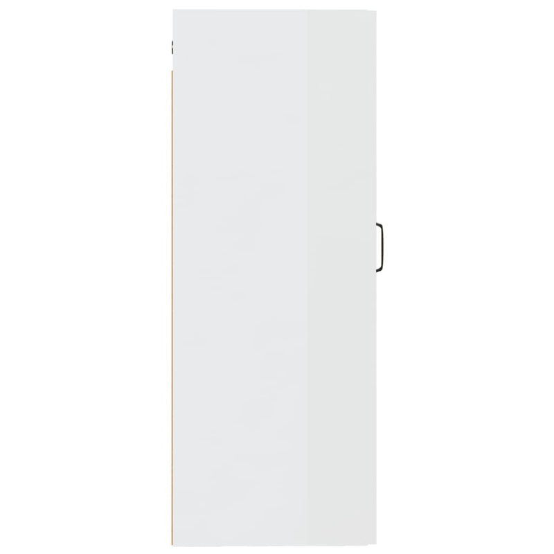vidaXL magasfényű fehér szerelt fa függőszekrény 35x34x90 cm