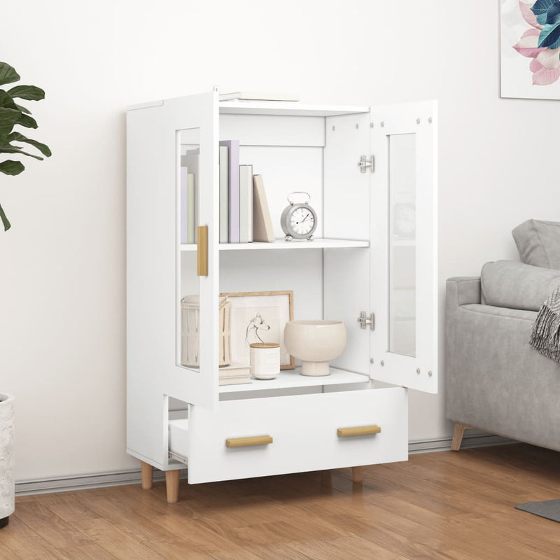 vidaXL fehér szerelt fa magasszekrény 70 x 31 x 115 cm