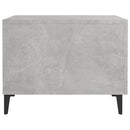vidaXL betonszürke dohányzóasztal fémlábakkal 50 x 50 x 40 cm