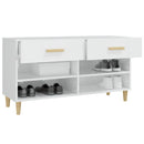 vidaXL magasfényű fehér szerelt fa cipőszekrény 102x35x55 cm