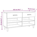 vidaXL magasfényű fehér szerelt fa cipőszekrény 102x35x55 cm