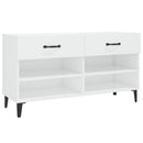 vidaXL magasfényű fehér szerelt fa cipőszekrény 102x35x55 cm