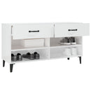 vidaXL magasfényű fehér szerelt fa cipőszekrény 102x35x55 cm