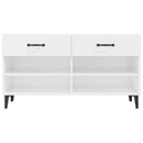 vidaXL magasfényű fehér szerelt fa cipőszekrény 102x35x55 cm