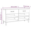 vidaXL magasfényű fehér szerelt fa cipőszekrény 102x35x55 cm