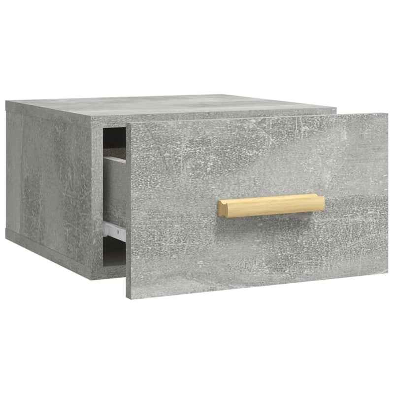 vidaXL 2 db betonszürke falra szerelhető éjjeliszekrény 35x35x20 cm