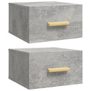 vidaXL 2 db betonszürke falra szerelhető éjjeliszekrény 35x35x20 cm
