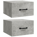 vidaXL 2 db betonszürke falra szerelhető éjjeliszekrény 35x35x20 cm
