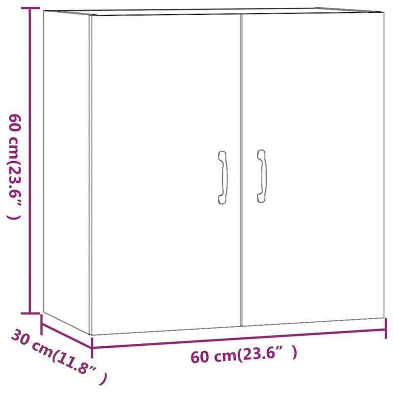 vidaXL betonszürke szerelt fa faliszekrény 60 x 31 x 60 cm