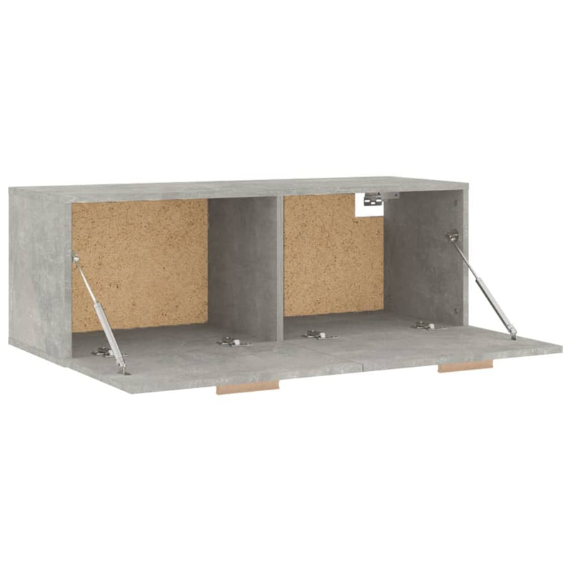 vidaXL betonszürke szerelt fa faliszekrény 100 x 36,5 x 35 cm