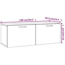 vidaXL betonszürke szerelt fa faliszekrény 100 x 36,5 x 35 cm