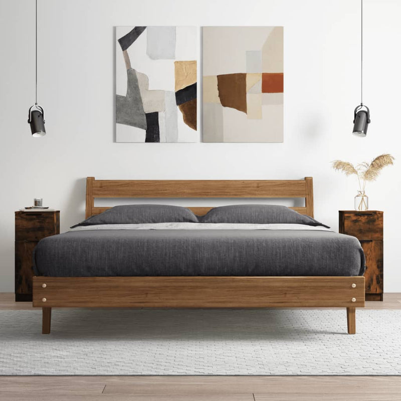 vidaXL 2 db füstös tölgyszínű szerelt fa tálalószekrény 30x30x70 cm