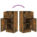 vidaXL 2 db füstös tölgyszínű szerelt fa tálalószekrény 30x30x70 cm