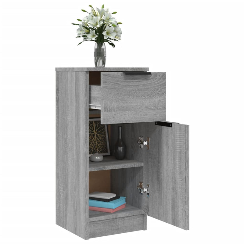 vidaXL 2 db szürke sonoma színű szerelt fa tálalószekrény 30x30x70 cm