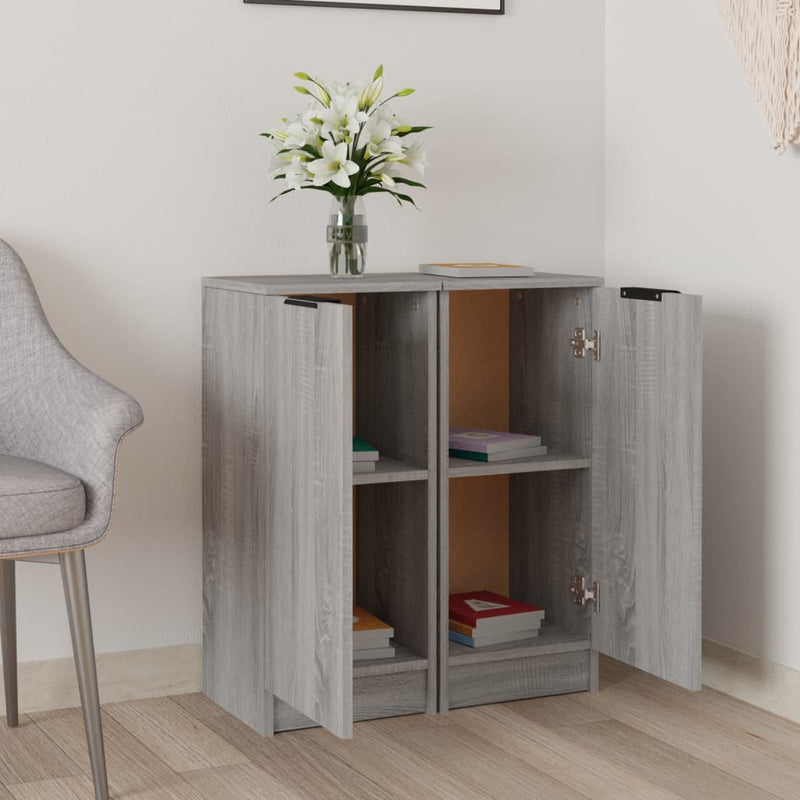 vidaXL 2 db szürke sonoma színű szerelt fa tálalószekrény 30x30x70 cm