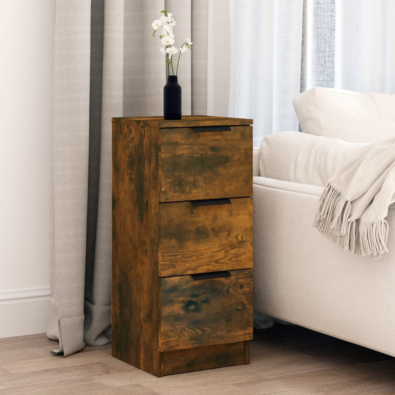 vidaXL füstös tölgyszínű szerelt fa tálalószekrény 30 x 30 x 70 cm