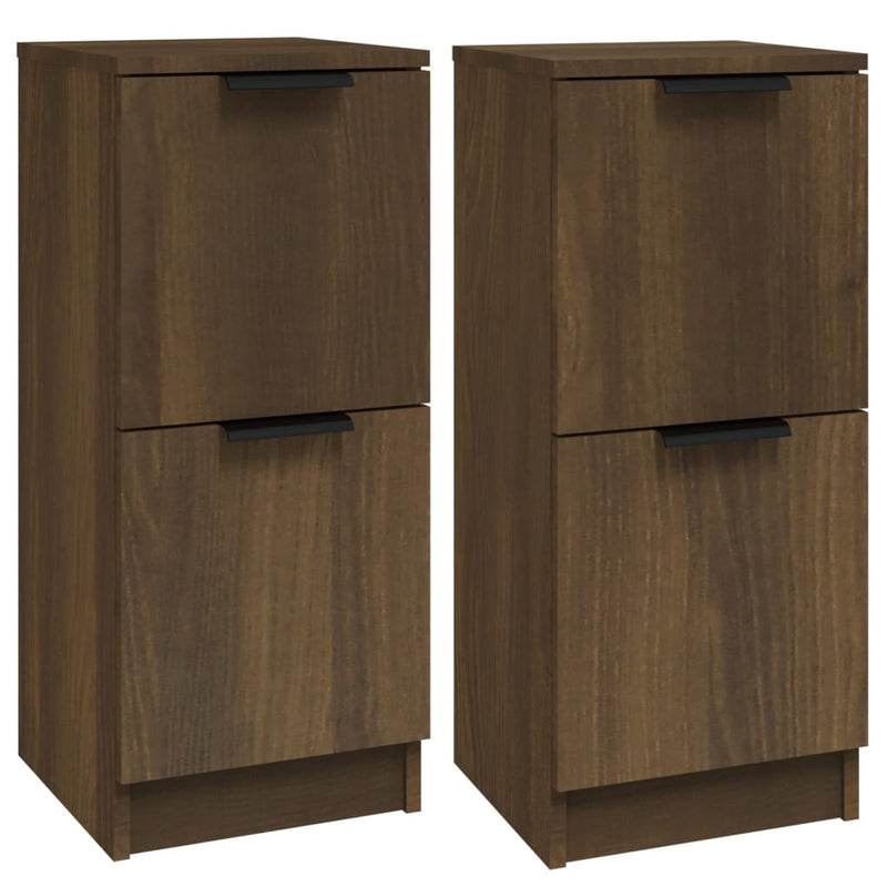 vidaXL 2 db barna tölgyszínű szerelt fa tálalószekrény 30x30x70 cm