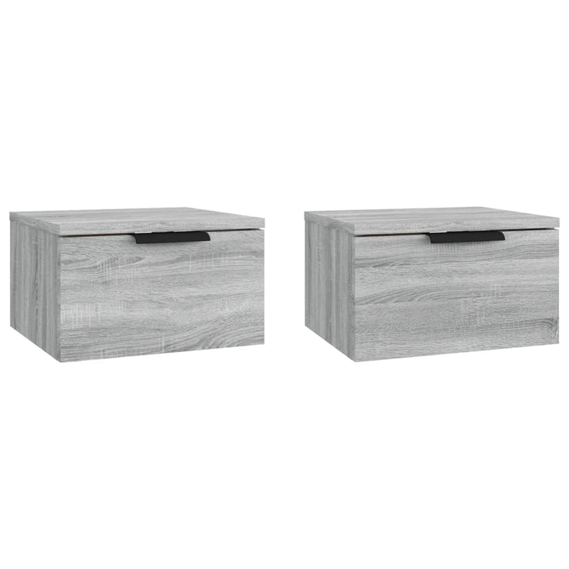 vidaXL 2 db szürke sonoma falra szerelhető éjjeliszekrény 34x30x20 cm