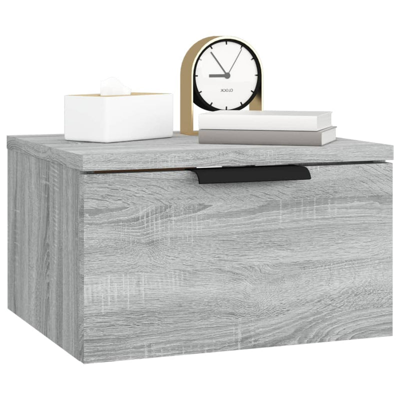 vidaXL 2 db szürke sonoma falra szerelhető éjjeliszekrény 34x30x20 cm