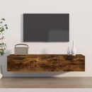vidaXL füstös tölgy színű szerelt fa faliszekrény 102 x 30 x 20 cm
