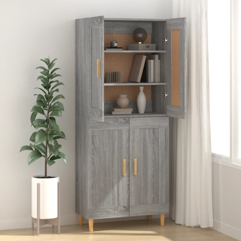 vidaXL szürke sonoma színű szerelt fa tálalószekrény 69,5 x 34 x 90 cm