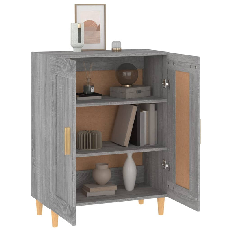 vidaXL szürke sonoma színű szerelt fa tálalószekrény 69,5 x 34 x 90 cm