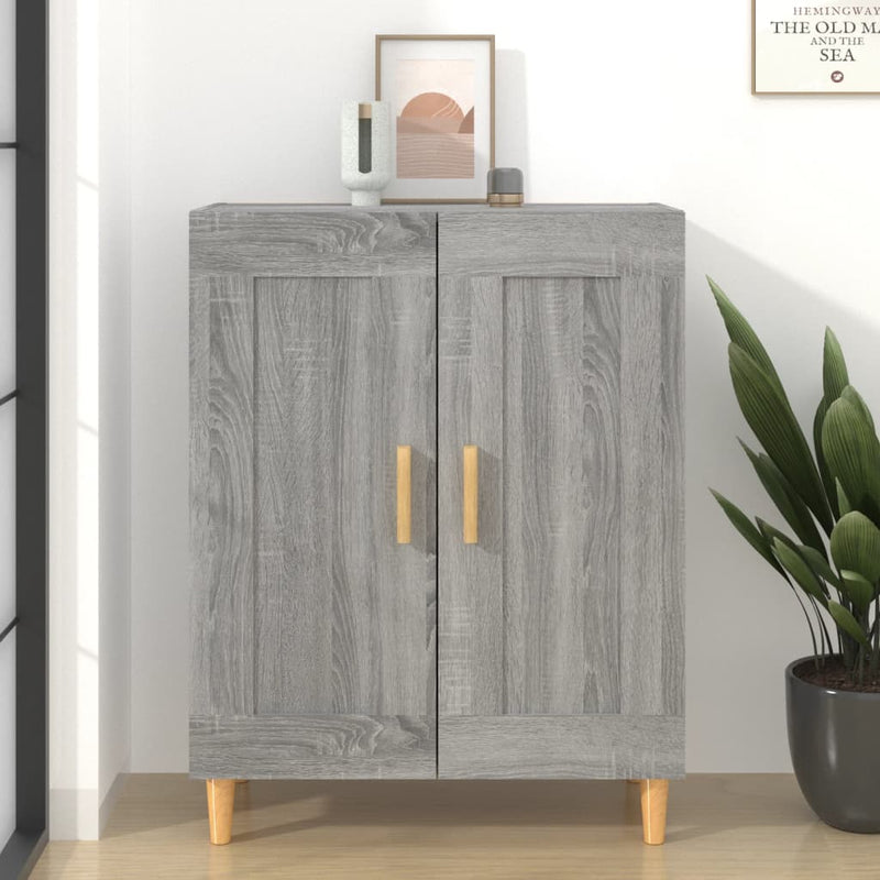 vidaXL szürke sonoma színű szerelt fa tálalószekrény 69,5 x 34 x 90 cm
