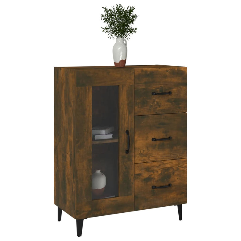 vidaXL füstös tölgy színű szerelt fa tálalószekrény 69,5 x 34 x 90 cm