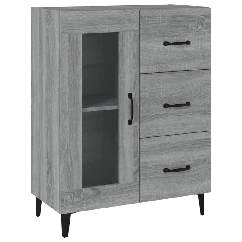 vidaXL szürke sonoma színű szerelt fa tálalószekrény 69,5 x 34 x 90 cm