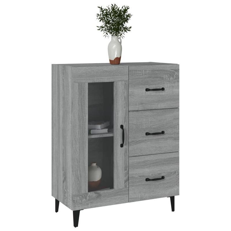 vidaXL szürke sonoma színű szerelt fa tálalószekrény 69,5 x 34 x 90 cm