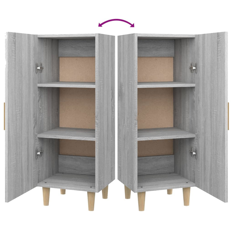 vidaXL szürke sonoma színű szerelt fa tálalószekrény 34,5 x 34 x 90 cm