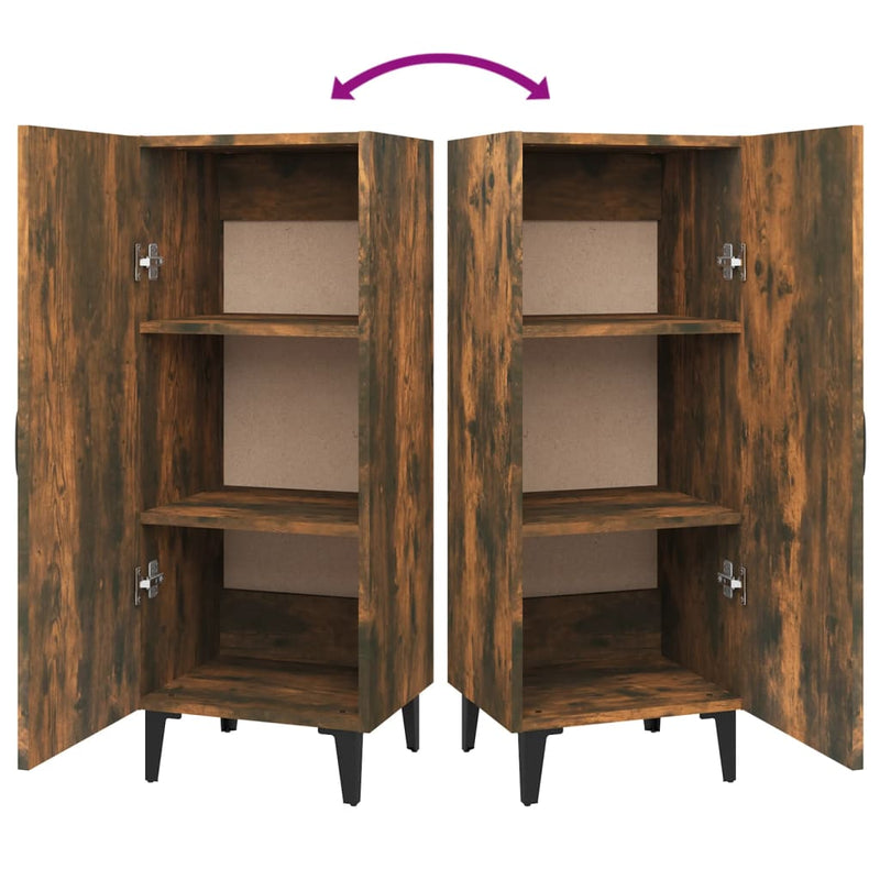 vidaXL füstös tölgy színű szerelt fa tálalószekrény 34,5 x 34 x 90 cm