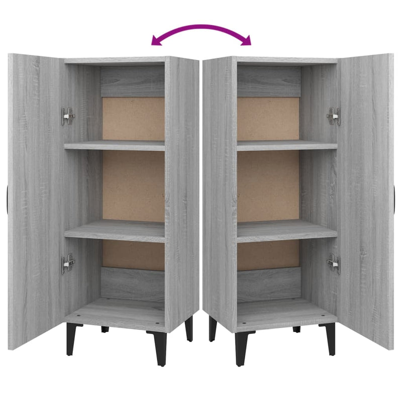 vidaXL szürke sonoma színű szerelt fa tálalószekrény 34,5 x 34 x 90 cm