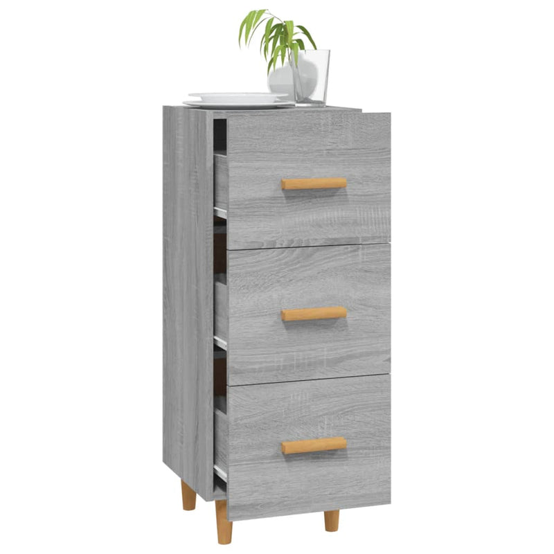 vidaXL szürke sonoma színű szerelt fa tálalószekrény 34,5 x 34 x 90 cm