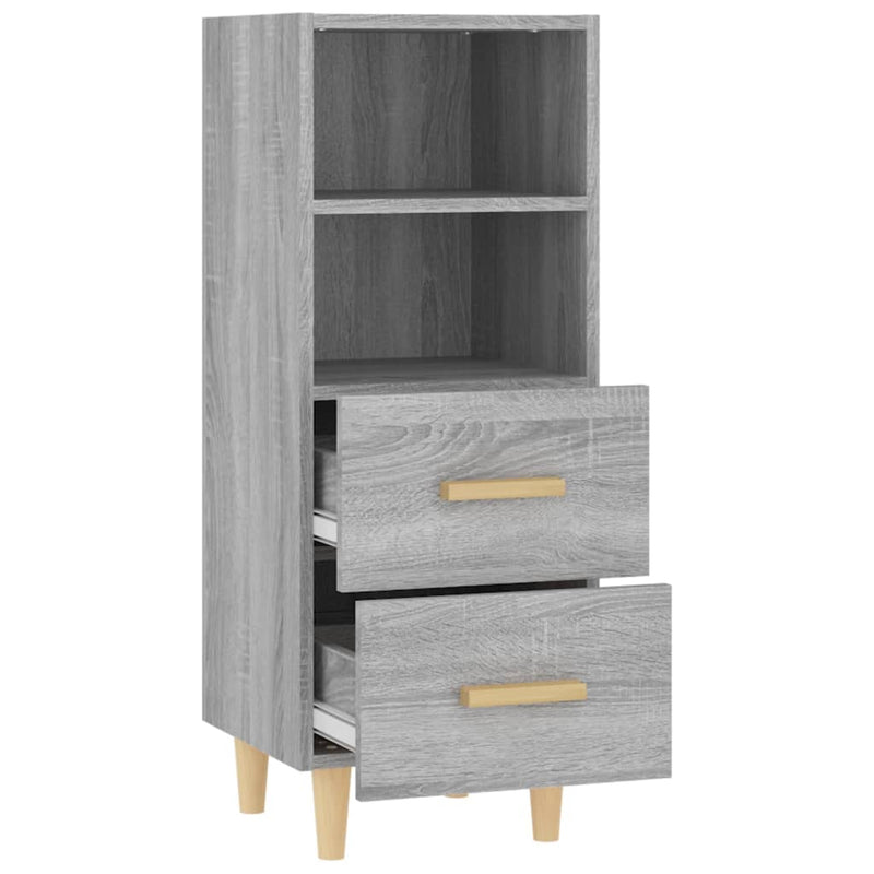 vidaXL szürke sonoma színű szerelt fa tálalószekrény 34,5 x 34 x 90 cm