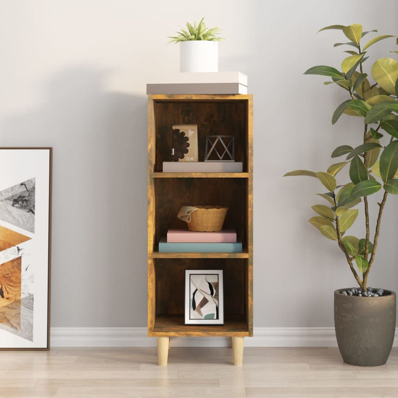 vidaXL füstös tölgy színű szerelt fa tálalószekrény 34,5x32,5x90 cm