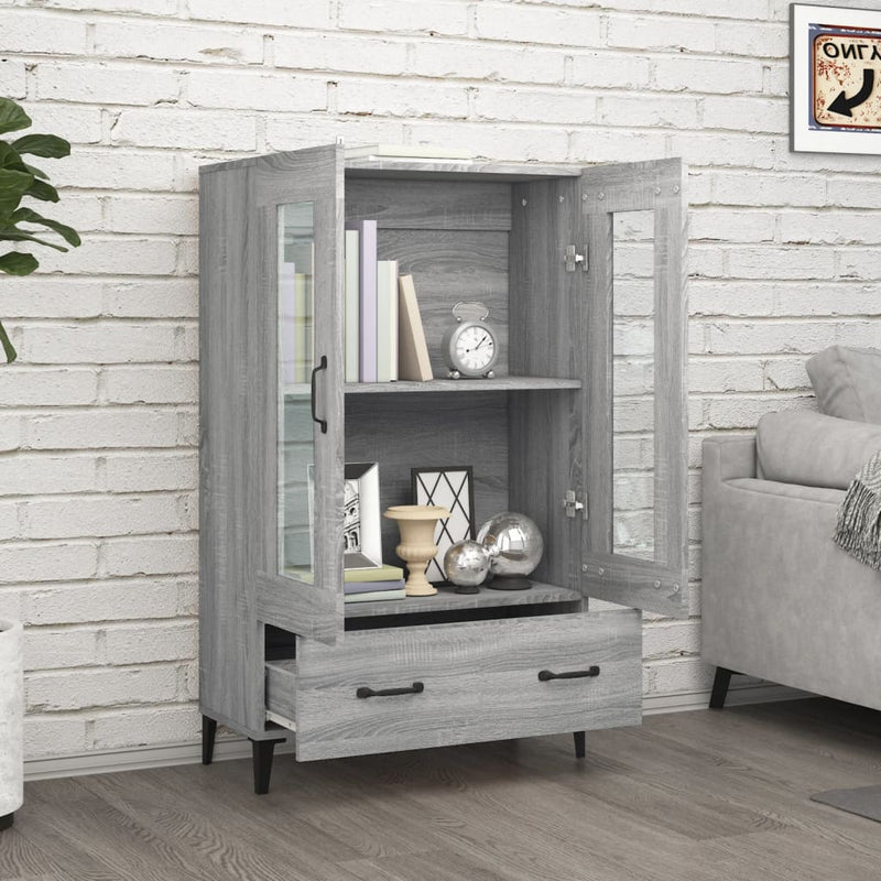 vidaXL szürke sonoma színű szerelt fa magasszekrény 70 x 31 x 115 cm