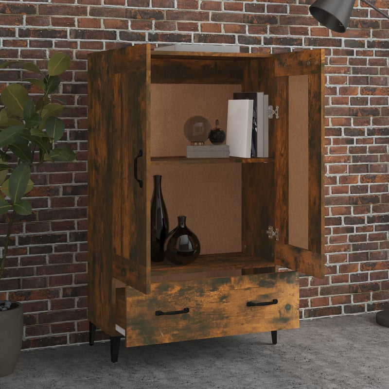 vidaXL füstös tölgy színű szerelt fa magasszekrény 70 x 31 x 115 cm