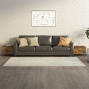 vidaXL 2 db füstös tölgy színű dohányzóasztal fém lábakkal 50x50x40 cm