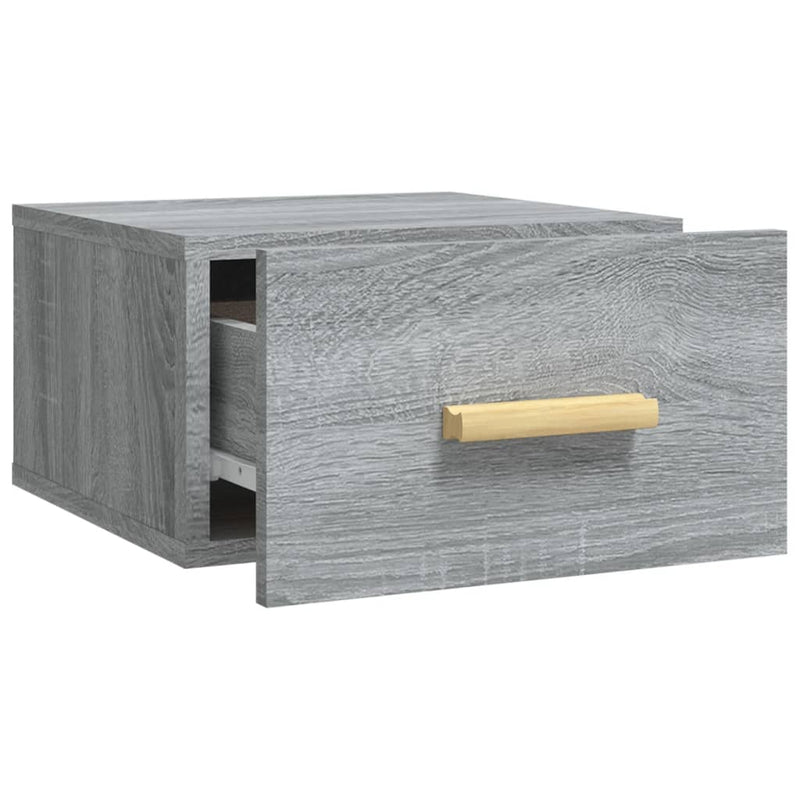 vidaXL szürke sonoma falra szerelhető éjjeliszekrény 35x35x20 cm