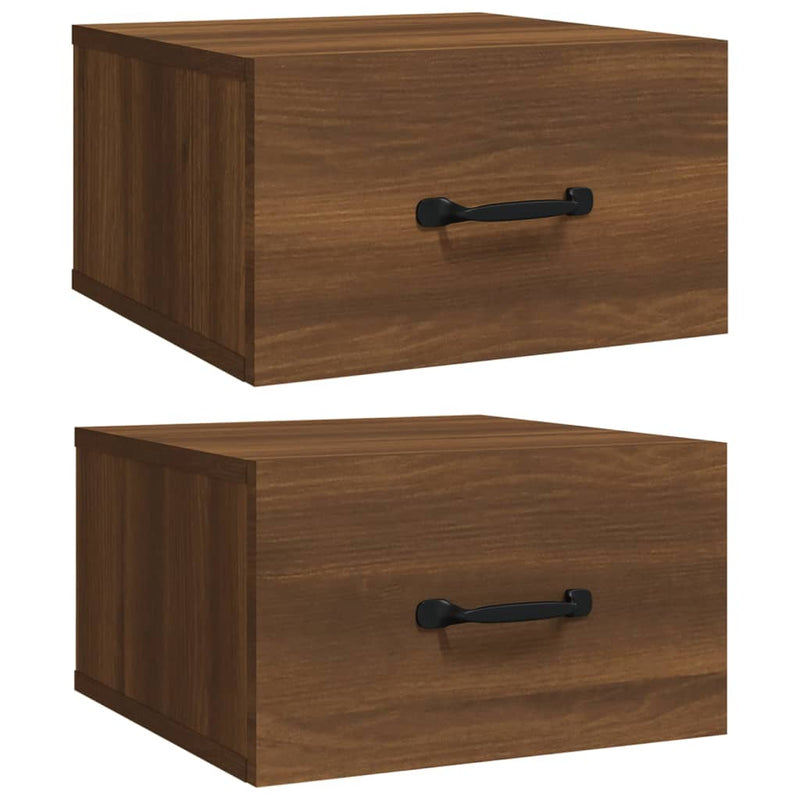 vidaXL 2 db barna tölgyszínű fali éjjeliszekrény 35 x 35 x 20 cm