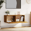 vidaXL füstös tölgy színű szerelt fa faliszekrény 100 x 36,5 x 35 cm