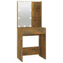vidaXL füstös tölgy színű LED-es fésülködőasztal 60 x 40 x 140 cm